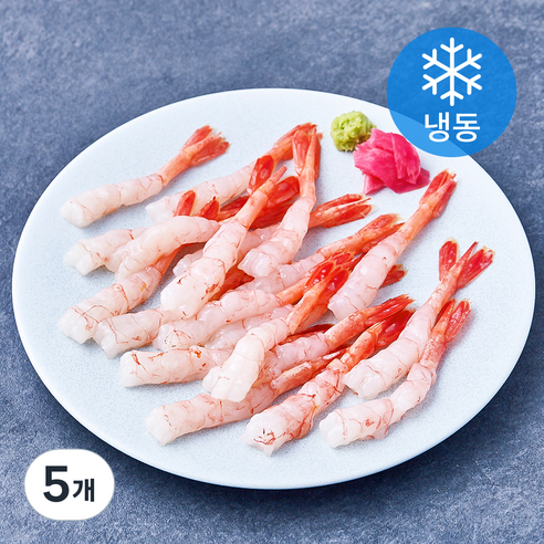 북방도화새우살 포장횟감 20미 (냉동), 5개, 80g(2L)