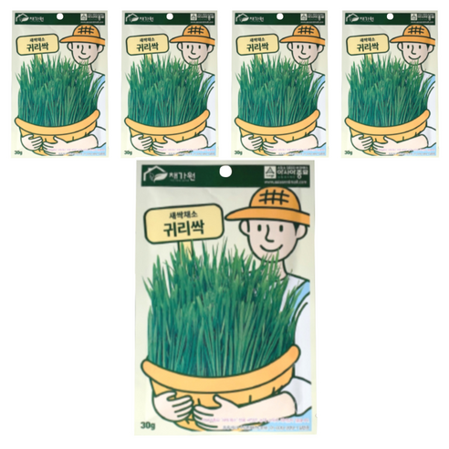 채가원 퍼피가드 싹 캣그라스, 귀리, 30g, 5개