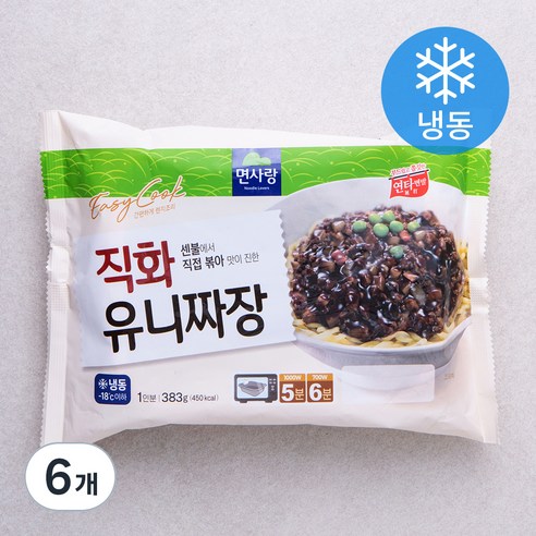 면사랑 직화 유니짜장 1인분 (냉동), 383g, 6개