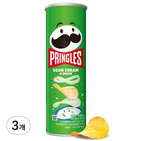 프링글스 양파맛, 110g, 3개