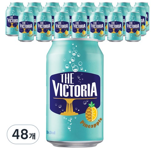웅진빅토리아 파인애플 캔 탄산음료, 350ml, 24개