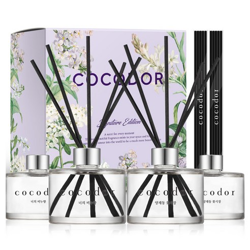 코코도르 퍼퓸 디퓨저, 너의비누향+양재동꽃시장, 200ml, 4개