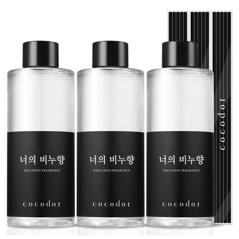 코코도르 리필액 + 리드스틱 5p, 너의비누향, 200ml, 3개