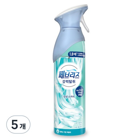 페브리즈 에어 실내 탈취제 린넨 스카이 본품, 165g, 5개