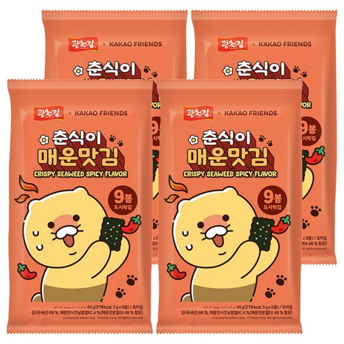카카오 춘식이 매운맛 도시락김, 5g, 36개