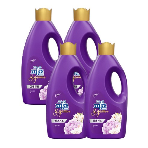 피죤 고농축 시그니처 섬유유연제 미스틱레인 본품, 2L, 4개