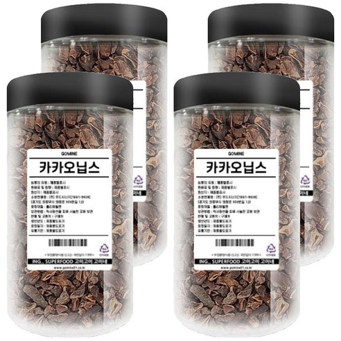 고미네 페루산 카카오닙스 통, 200g, 4개