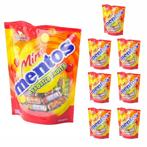 멘토스 미니 푸르티 믹스 츄잉캔디, 310g, 8개