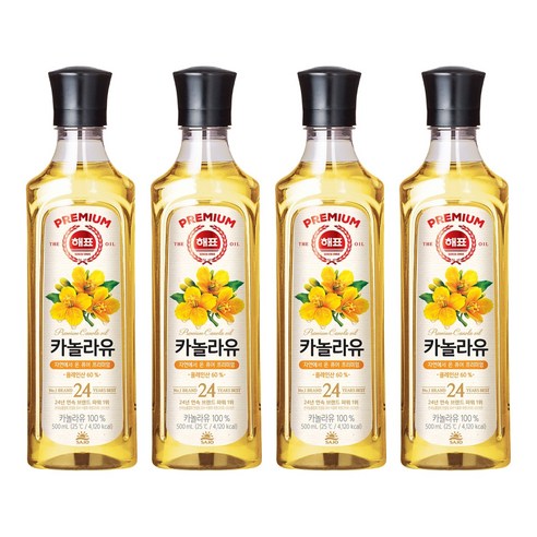 해표 카놀라유, 500ml, 4개