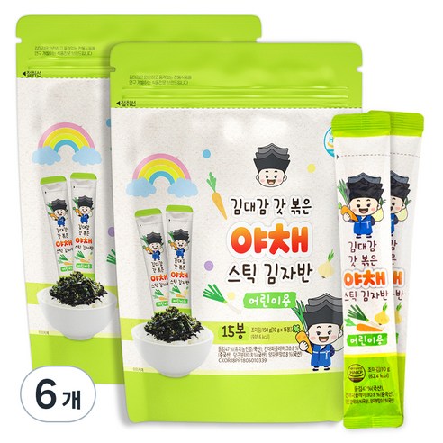 김대감 야채 스틱 김자반 어린이용 15p, 10g, 6개