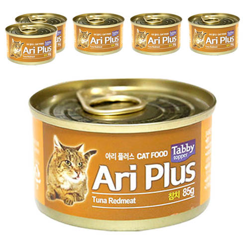테비토퍼 아리플러스 고양이 간식캔, 참치, 85g, 6개