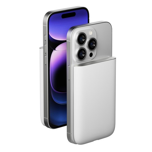 맥플러스 스태틱 무선 충전 맥세이프 보조배터리 5000mAh 모델명/품번, STC-MPBP, 화이트, 화이트 섬네일