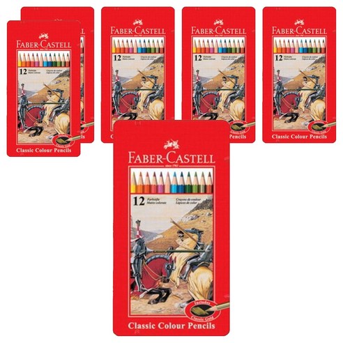 파버카스텔 일반 색연필 틴케이스, 12색, 6개