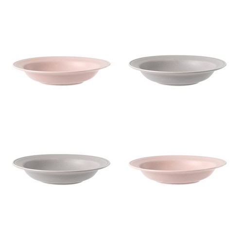 보울보울 국산 볼볼빈티지 디저트볼 파우더핑크 2p + 애쉬그레이 2p, 혼합 색상, 1세트