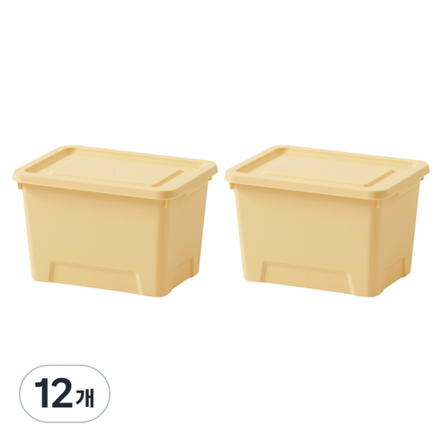 룸앤홈 국내 제조 마일드 수납박스, 버터옐로우, 12개