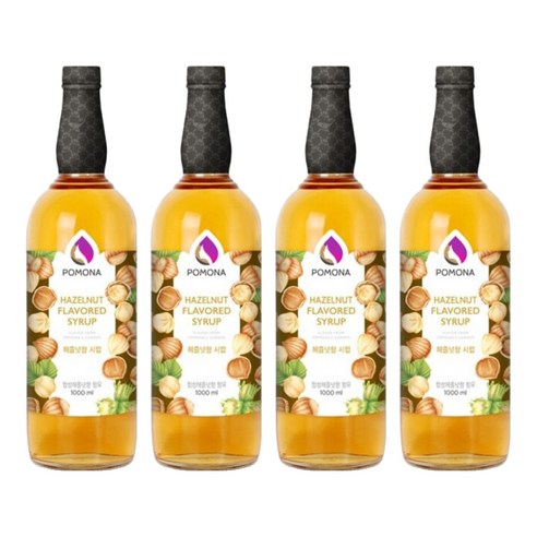 포모나 헤이즐넛향 시럽, 1L, 4개