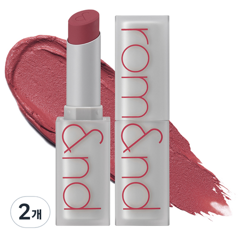 롬앤 제로 매트 립스틱, 01 더스티 핑크, 3g, 2개