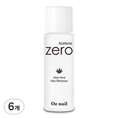 오즈네일 아세톤 제로 알로에 베라 네일 리무버, 6개, 100ml