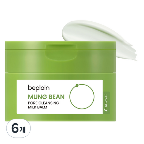 비플레인 녹두 모공 클렌징 밀크 밤, 100ml, 6개
