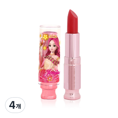 시크릿쥬쥬 별의여신 어린이 립스틱 3.3g, 쥬쥬레드, 4개