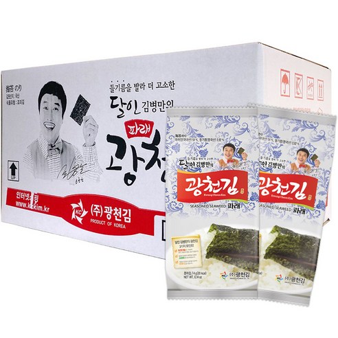 광천김 들기름을 발라 더 고소한 달인 김병만의 파래 도시락김, 4g, 72개