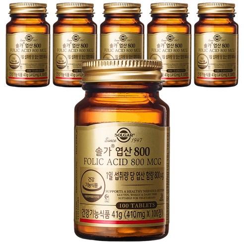 솔가 엽산 800, 100정, 6개