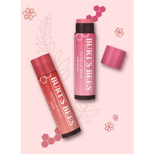 BURTS BEES 有色潤唇膏 Burtu0027s Bees 潤唇膏 有色 Burtu0027s Bees 潤唇膏 有色唇油 柔軟 顯色 活力