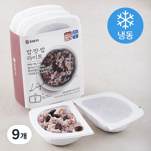 밥이야 0.5공기 밥맛밥라이트 알콩밥 (냉동), 200g, 9개