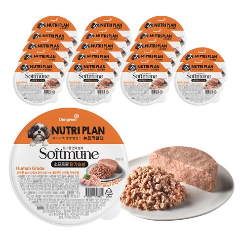 뉴트리플랜 강아지 소프트뮨 닭가슴살 습식사료, 100g, 18개, 닭