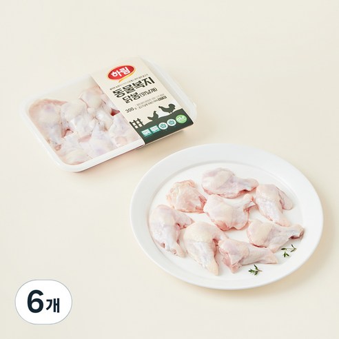 하림 동물복지 닭봉 윗날개 (냉장), 300g, 6개