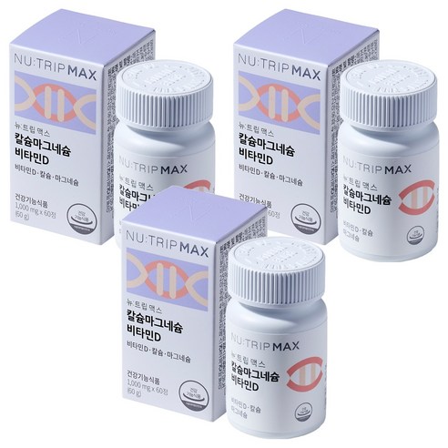 뉴트립 칼슘마그네슘 비타민D 1000 mg, 60정, 3개