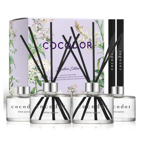 코코도르 퍼퓸 디퓨저, 화이트 쟈스민, 200ml, 4개