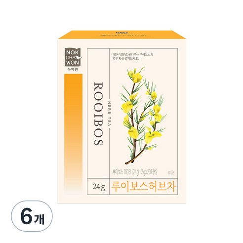 녹차원 루이보스 허브차 20p, 1.2g, 20개입, 6개