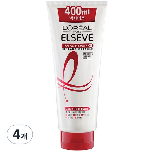 로레알파리 토탈 리페어5 인스턴트 미라클 헤어팩, 400ml, 4개