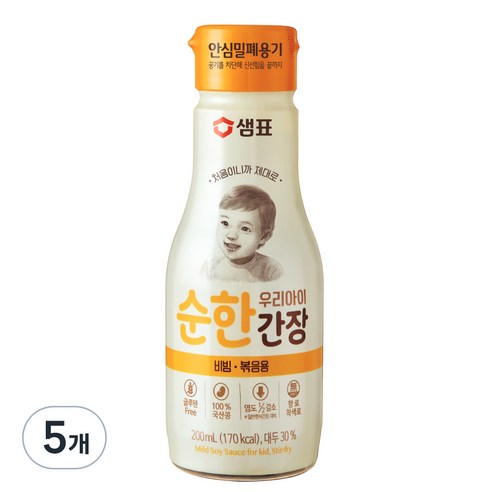 샘표 우리 아이 순한 간장 비빔 볶음용, 5개, 200ml