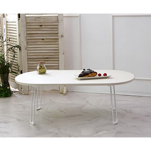 공간에 감성을 더하는 트리팜 LPM 오브제 타원형 접이식 테이블