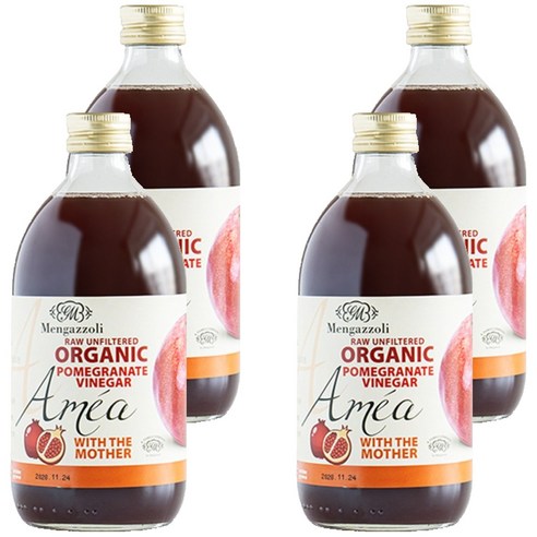 멩가졸리 유기농 언필터드 석류사이다비네거, 500ml, 4개