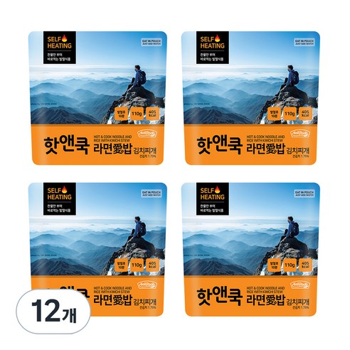 이지밥 핫앤쿡 라면애밥 김치찌개, 110g, 12개