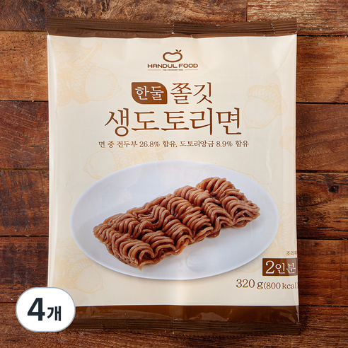 한둘푸드 쫄깃 생도토리면 2인분, 320g, 4개
