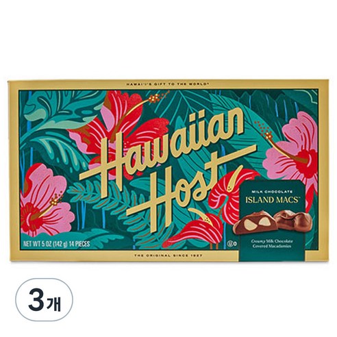 하와이안호스트 아일랜드 맥스 초콜릿, 142g, 3개