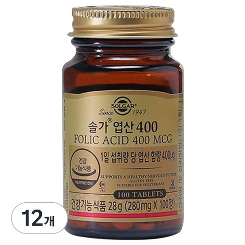 솔가 엽산 400, 100정, 12개