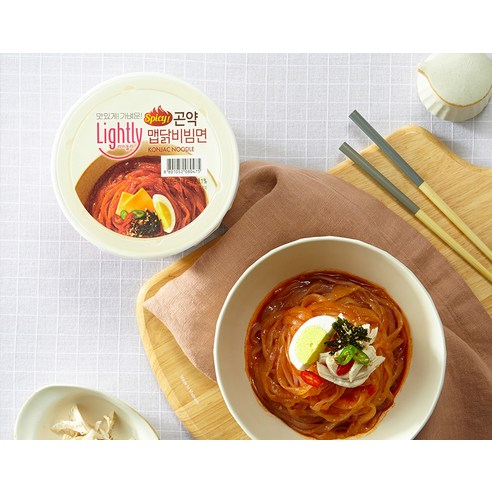 매콤한 매운맛을 즐기는 건강한 식사: 라이틀리 곤약 맵닭 비빔면