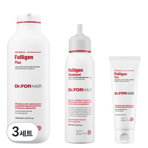 닥터포헤어 폴리젠 플러스 샴푸 500ml + 트리트먼트 200ml + 플러스 샴푸 70ml 세트, 2세트