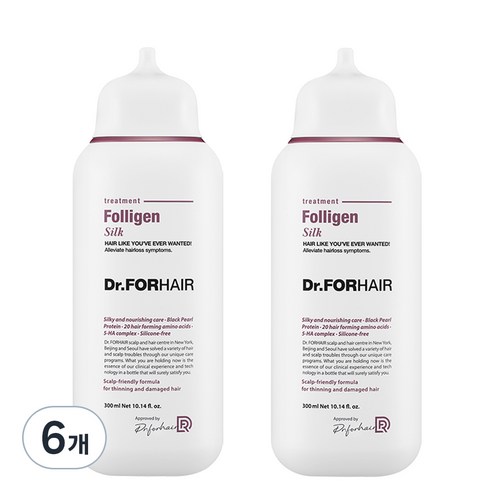 닥터포헤어 폴리젠 실크 가는 손상 모발용 헤어트리트먼트, 6개, 300ml