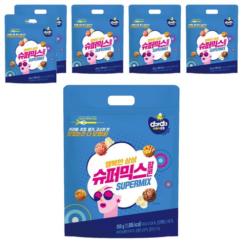다르다팝콘 by커널스 팝콘 슈퍼믹스 지퍼팩 낱개, 350g, 6개