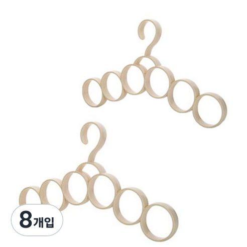 TP 생활용품 멀티기능 스카프 넥타이 옷걸이, 아이보리, 8개입