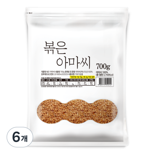 대구농산 볶은 아마씨 봉, 700g, 6개