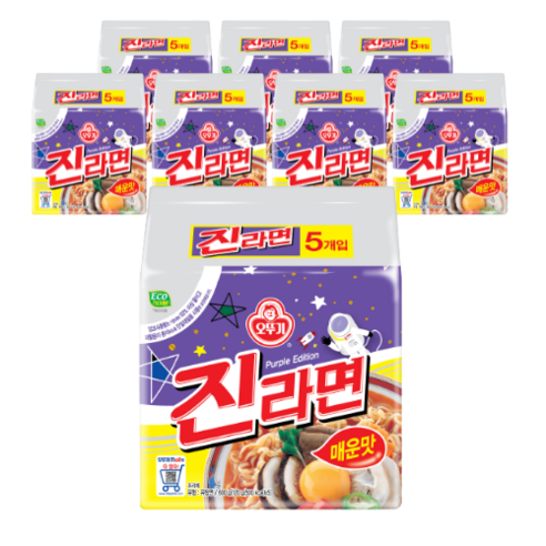 오뚜기 진라면 매운맛 멀티팩 120g, 40개