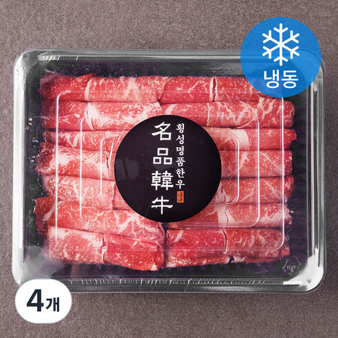 횡성명품한우 1등급이상 목심 대패구이 (냉동), 300g, 4개