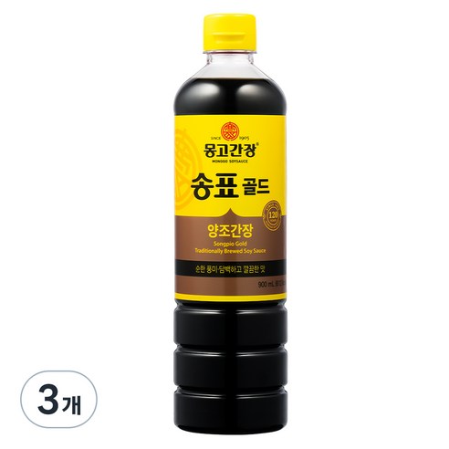 몽고간장 송표 골드, 900ml, 3개